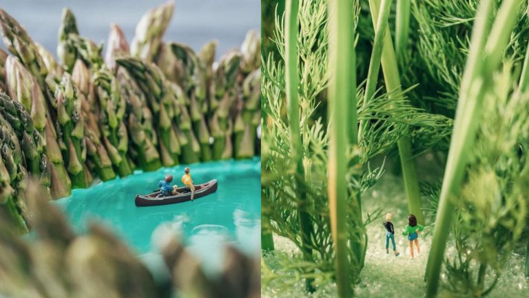Fotógrafo crea imágenes de Naturaleza con comida desde casa